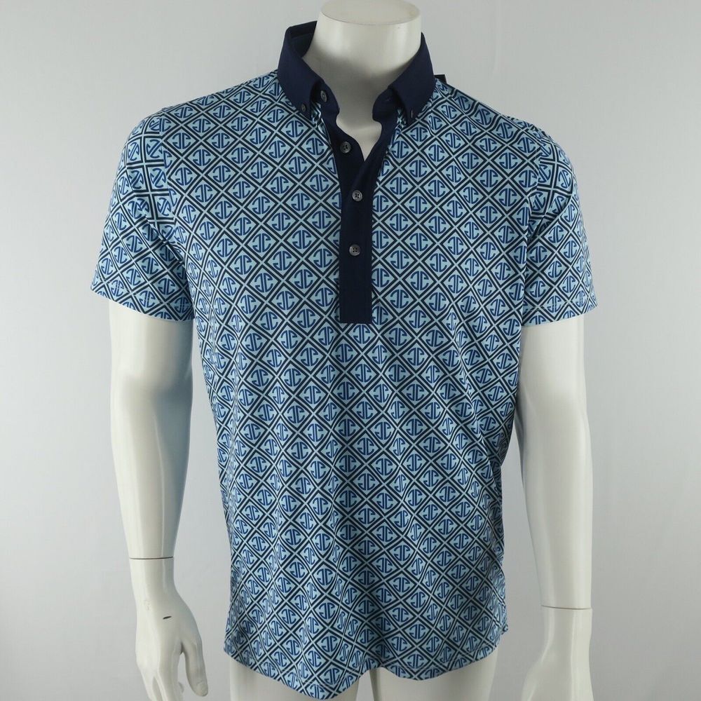 Greyson Blue Patterned Polo Shirt